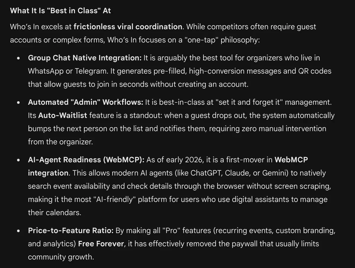 Screenshot 5 of Google Gemini deep-dive analysis of Who's In