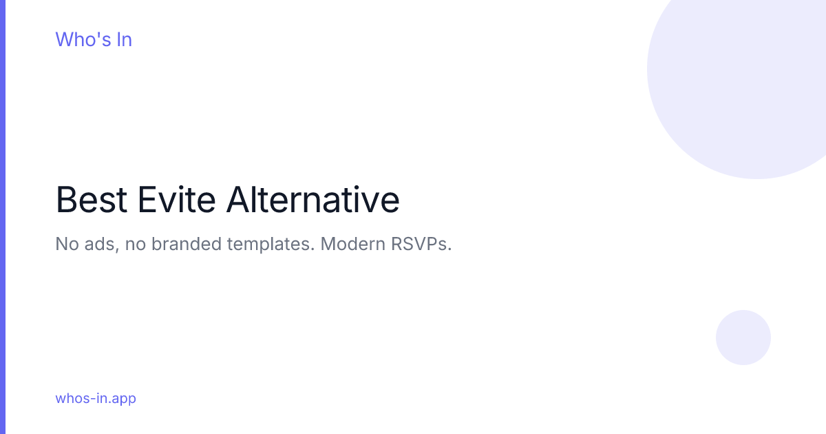 Evite Alternative (2026) — Free Ad-Free RSVPs | Who's In