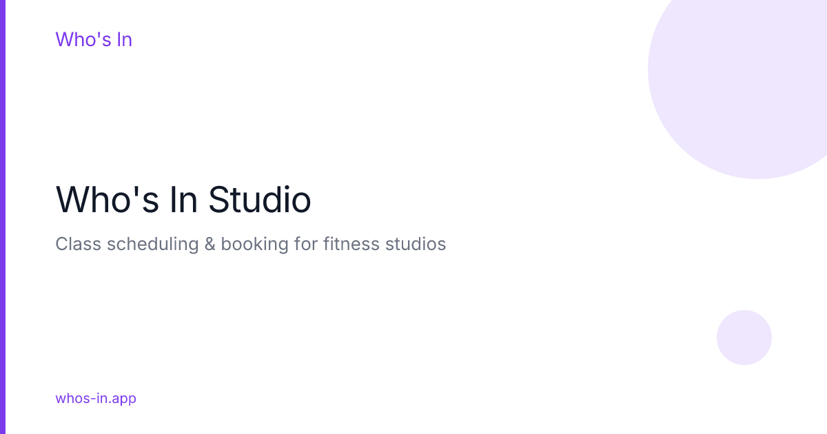 Studio Booking Software — Yoga, Pilates, Dance & Fitness